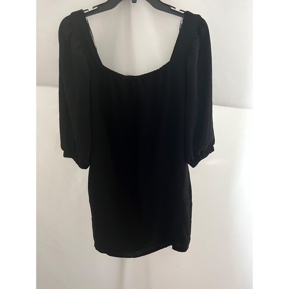 NWT Socialite Black Puffed Sleeves Mini Dress - Picture 2 of 3